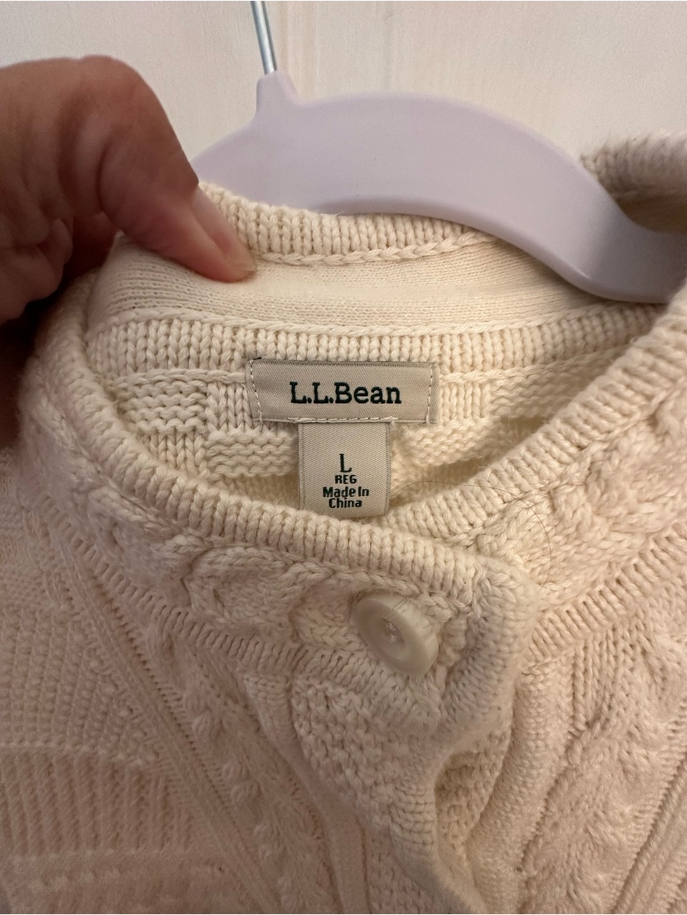 L.L.Bean Women's Signature Cotton Fisherman Sweater Size Large - Picture 6 of 9